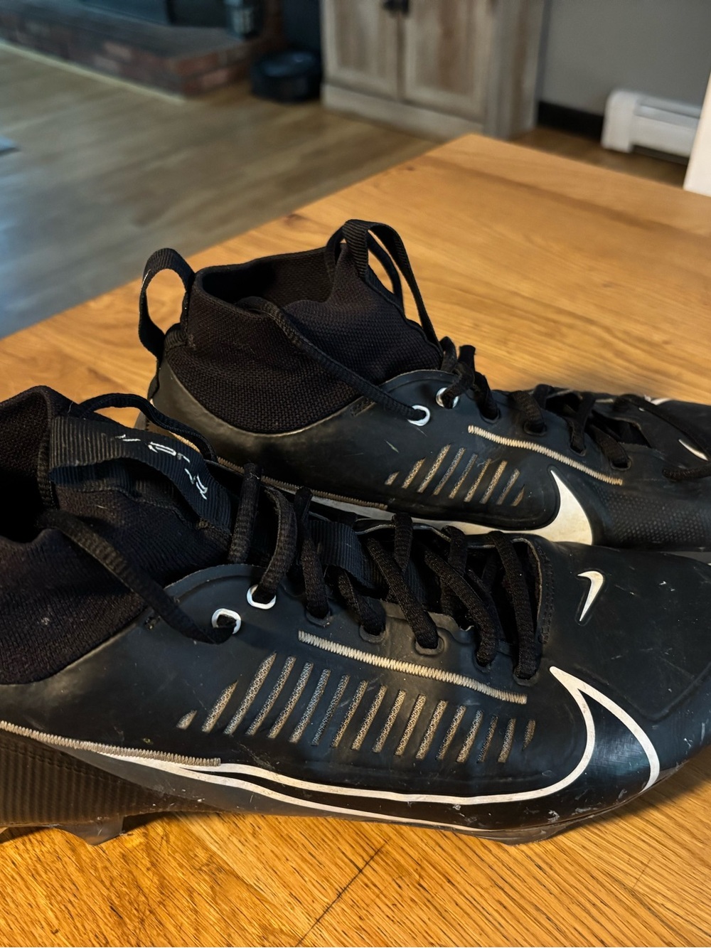 Nike Vapor Edge Football Cleat Black and White